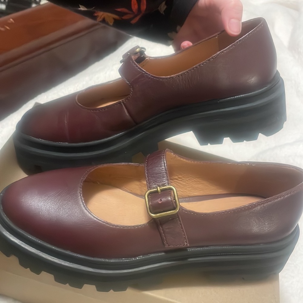 Madewell Freya Platform Chunky Lugsole Mary Janes in Dark Cabernet - Picture 5 of 11